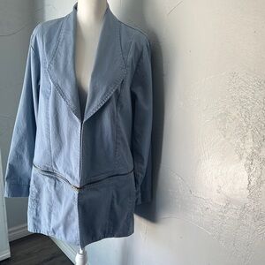 Simply Noelle Sky Blue Blazer with Gold Zipper